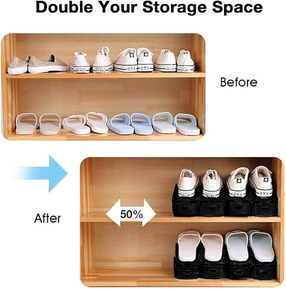 Neprock Closet Shoe Organizer,Shoe Storage Organizer Shoe Rack for Closet Organization,Shoe Slots Organizer De Zapatos Shoe Hoder Space Saver for Entryway(36 Pack)(Black)
