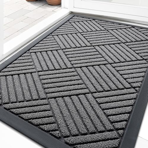 OLANLY Front Door Mat Outside Entrance, Waterproof Heavy-Duty Doormat by OLANLY
