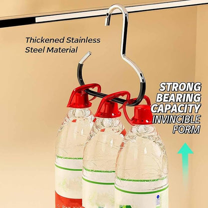 Durable Steel Hangers: Maximize Closet Space with Versatile Storage, Multifunctional Stainless Steel Hat Hangers, Heavy Duty Space Saving Closet Organizer for Hats, Scarves, Belts (Black,6PCS)