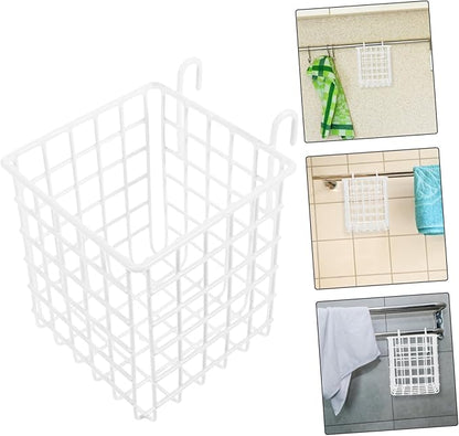 Wire Hanging Basket Storage Rack Hooks Iron Kitchen Organizer Cabinet and Door for Bathroom and Pantry Detachable Design for Easy Access and Use