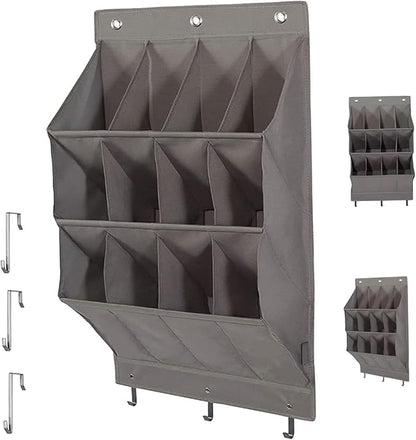 Over Door Shoe Storage with 12 Pockets All-Purpose Wall Mounted Hanging Shoe Storage 600D Oxford Over Door Organizer for Closet and Dorm