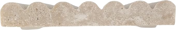 Travertine Soap Dish, Marble Self Draining Soap Holder, Sponge Holder for Bathroom, Sink, Kitchen, Jewelry Ring Dish (Beige), MSD100