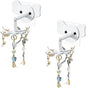 2-Pack 360° Rotating Jewelry Organizer, Self-Adhesive Necklace Hanger for Storing Necklaces, Bracelets, Watches, Rings, Ideal for Walls, Closets, Doors, and Bathrooms (White)
