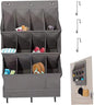 Over Door Shoe Storage with 12 Pockets All-Purpose Wall Mounted Hanging Shoe Storage 600D Oxford Over Door Organizer for Closet and Dorm