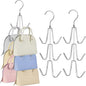 TOPIA HANGER Purse Hanger Organizer for Closet, 2-Pack Handbag Organizer Hanger, 360°Swivel Metal Purse Hooks, Bag Rack, Belt Organizer, Tie Rack, Scarf Hanger, Bag Storage Organizer, Silver