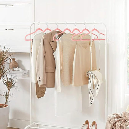 Stormix 36 Pack Velvet Hangers, 17.3 x 8.9 Inches Clothes Hangers, Non Slip Dresses Hangers with Shoulder Notches for Adult Pink