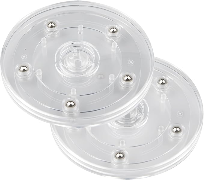 2 Pack 4" Lazy Susan Turntable Acrylic Ball Bearing Rotating Tray for Spice Rack Table Cake Kitchen Pantry Decorating TV Laptop Computer Monitor