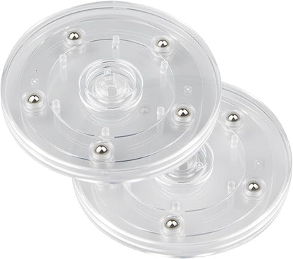 2 Pack 4" Lazy Susan Turntable Acrylic Ball Bearing Rotating Tray for Spice Rack Table Cake Kitchen Pantry Decorating TV Laptop Computer Monitor