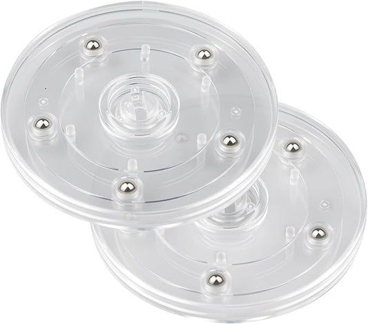 2 Pack 4" Lazy Susan Turntable Acrylic Ball Bearing Rotating Tray for Spice Rack Table Cake Kitchen Pantry Decorating TV Laptop Computer Monitor