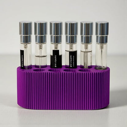 Perfume Sample Organizer for Bathroom or Vanity – Ideal Makeup and Skincare Storage, Desk and Bathroom Counter Organizer, Gift for Her (8mL Purple - Fits Subscription Sized Vials)