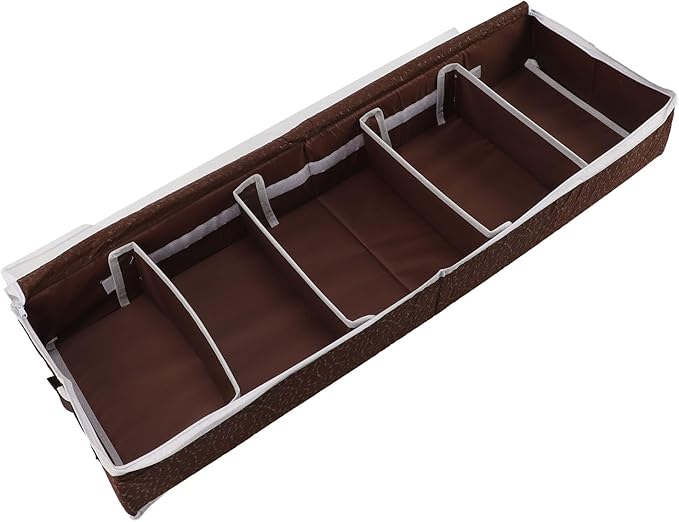 Under Bed Shoe Organizer Compartmentalized Container Box with Charcoal for Home Closet Storage