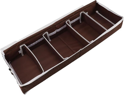 Under Bed Shoe Organizer Compartmentalized Container Box with Charcoal for Home Closet Storage