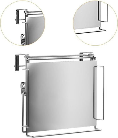 Kitchen Cabinet Door Hook Organizer Adjustable Portable Accessories Space Saving Countertop Organizer Shelf Rack for Balcony, Silver