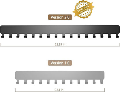 Bussdis Necklace Holder - Extended Hanging Jewelry Organizer, Self-Adhesive, Wall Mount, 2 Pack, Black