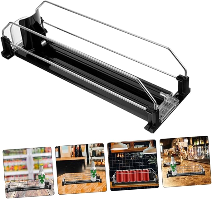 Automatic Pusher Can Organizer for Fridge Stable Smooth Finish Soda Dispenser with Creative Design Convenient Drinks Storage for Refrigerators and Coolers