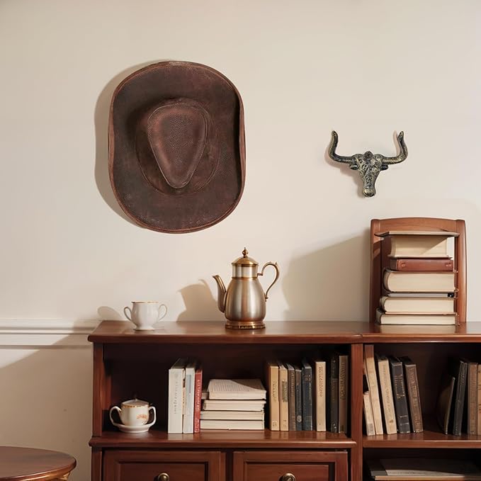 Cowboy Hat Rack Wall Mount 2PC Cowboy Hat Holder Hooks Western Hat Rack Metal Cowboy Hat Hooks Rustic Western Decor Hat Hanger