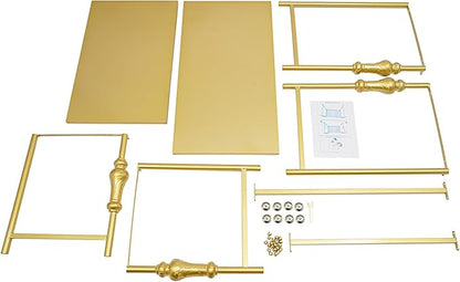 Industrial Retail Display Tables, Set of 2 Standing Clothing Shoes Display Rack Boutique Display Table Storage Shelves for Retail Store, Hotel, office. (Gold)