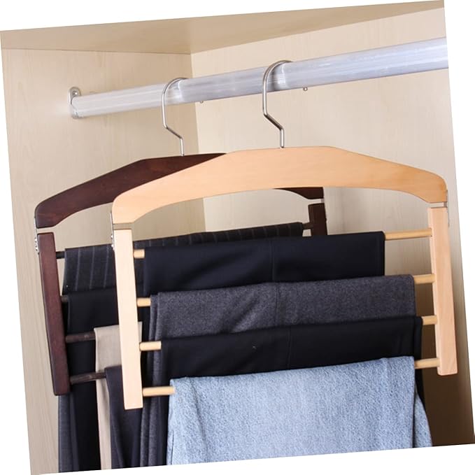 Multifunctional Non Wooden Clothes Hanger for Pants and Skirts Natural Finish Ideal for Closet Organization and Drying Space Saving Design