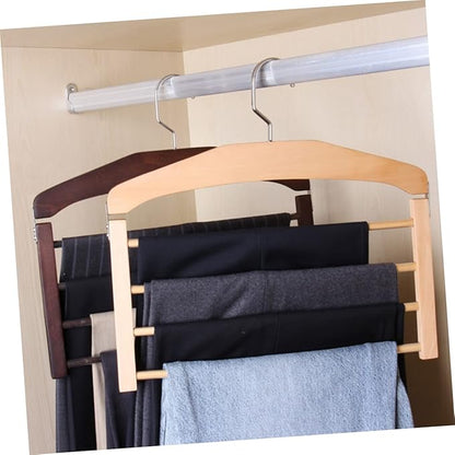 Multifunctional Non Wooden Clothes Hanger for Pants and Skirts Natural Finish Ideal for Closet Organization and Drying Space Saving Design