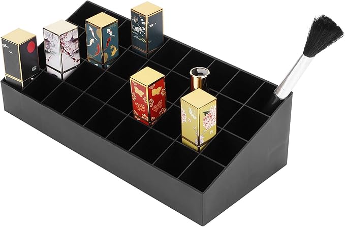 Lipstick Holder Organizer, 36 Grids Lipstick Makeup Organizer Lipstick Case Display Stand Makeup Organizer Storage Box(Black)