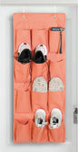 Shoe Organizer for Closet 12 Sections Hanging Shoe Rack for Door Over The Door Shoe Organizer (Orange)