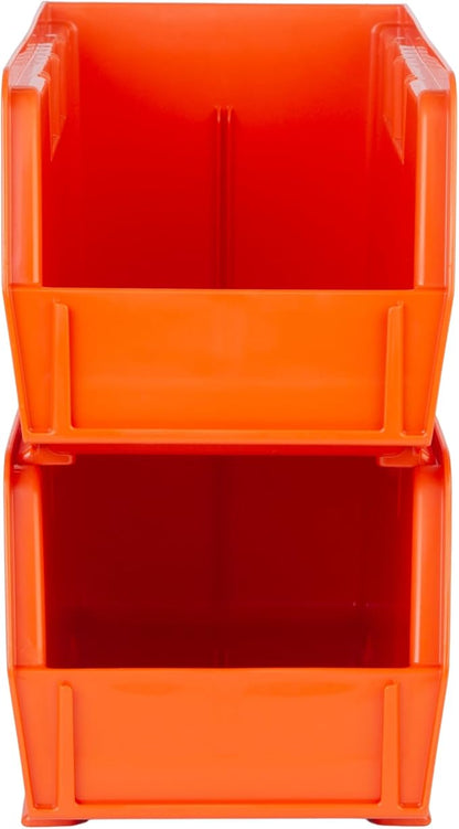 Hudson Exchange 11" x 5-1/2" x 5" (12 Pack) Plastic Stackable Storage Bin and Hanging Container, Orange