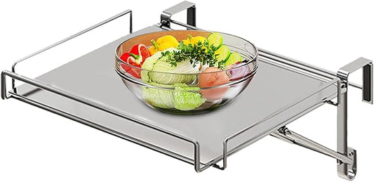 Cabinet Door Organizer – Foldable Storage Hanger with Stainless Steel Frame | Compact Adjustable Organizer Space Saving Design for Cabinet Door Home Kitchen Bathroom Shelving