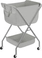 STORAGE MANIAC Collapsible Laundry Cart with Wheels 35.6"H Removable Canvas Bag Rolling Laundry Hamper Clothes Basket with Wheels, Sturdy Steel Frame Folding for Small Narrow Space Easy Storage, Grey