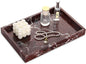 Marble Bathroom Vanity Tray, Natural Luxury Vanity Home Kitchen Bathroom Table Tray, Stone Decorative Countertop Dresser Trays for Key Coffee Perfume Jewelry Makeup (Rosso Lepanto, 12"x 8" x1.2")