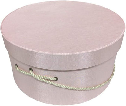 Sarah's Hat Boxes Classic Pink Hat Box – 21.5" x 11.5" (Dia. x Ht.) Handmade in USA – Odorless Non-Toxic Adhesive, Cording Handle – Premium Storage for Hats & Accessories
