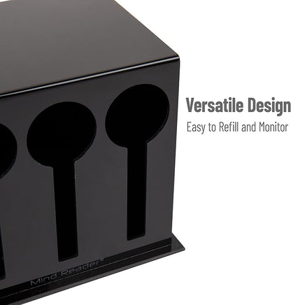 Mind Reader Utensil Dispenser, Silverware Organizer, Plastic Fork and Spoon Dispenser, Kitchen, Black