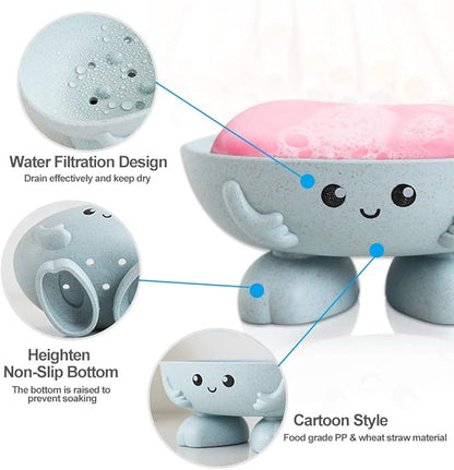 Soap Holder, Cute Soap Dish, Creative Lovely Bar Soap Tray Counter for Shower Bathroom Kitchen Countertop - Beige