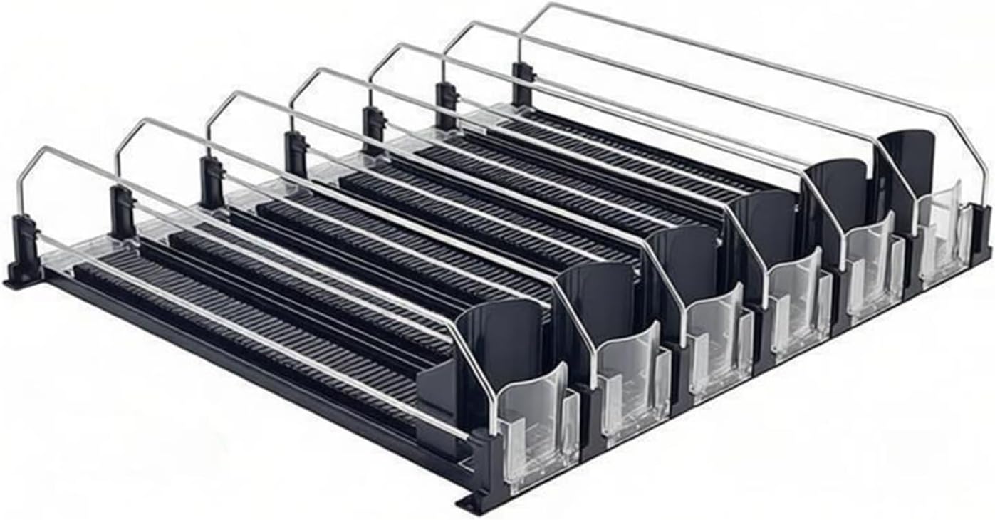 Beverage Can Holder for Fridge Soda Can Organizer，Automatic Forward Feed Ball-bearing Design(48 x 31 cm)