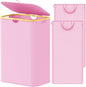 SpaceAid Double Laundry Hamper 2 Section with Lid and Removable Laundry Bags, 160L Clothes Basket with Bamboo Handles, Large Collapsible Hamper for Bedroom, Bathroom, Dorm, Laundry Room - Pink