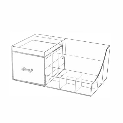 Cq acrylic1 Pack Clear Makeup Organizer Countertop,Stackable 1 Drawers Skincare Organizer,Cute Skin Care Organizer for Vanity Hair Clip,Jewelry,Beauty Product Desk and Make Up Organizers for Vanity