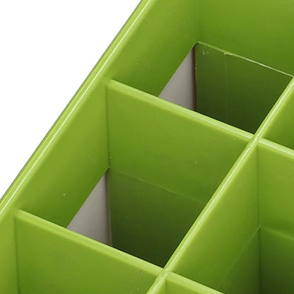 Tissting Cutlery Storage Box with Knife Rack, 6 Compartment Storage Organizer for Flatware, Forks, Knives, Spoons and Brushes, Multipurpose Tableware Rack for Kitchen Countertop(6.5x6.7x4.1in)