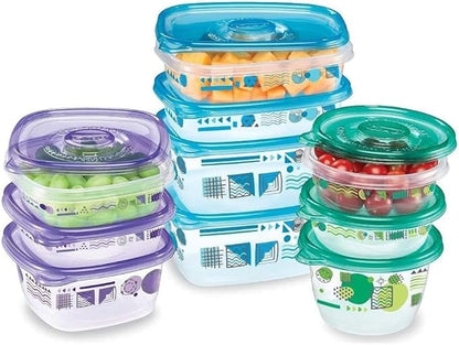 Glad GladWare MatchWare Food Storage Containers with Lids, BPA Free Reusable Plastic 20 Piece Variety Pack for Lunches, Meal Prep, and Leftovers, Leak Resistant, Microwave and Dishwasher Safe