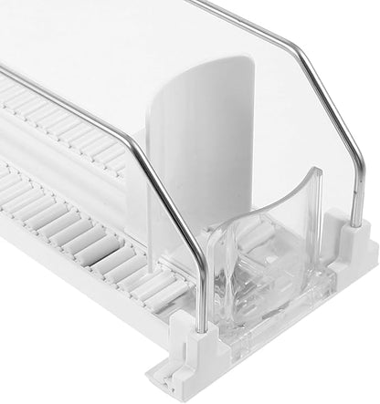 Kichvoe Self-pushing Beverage Organizer Drink Dispenser for Fridge Supermarket Shelf Pusher Keeps Cans Neatly Arranged for Easy Access and Storage