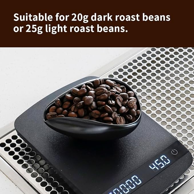 watchget Ceramic Coffee Dosing Cup & Tea Storage Tray, Single Dose Measuring Container for Coffee Beans & Loose Leaf Tea Dosing Vessel, Black