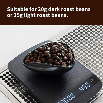 watchget Ceramic Coffee Dosing Cup & Tea Storage Tray, Single Dose Measuring Container for Coffee Beans & Loose Leaf Tea Dosing Vessel, Black