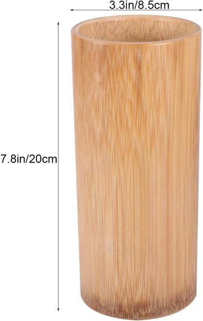 KItchen Utensil Holder Caddy Bamboo Kitchen Tool Holder Chopsticks Storage Barrel Spoon Fork Holder Cutlery Storage Container Organizer 20cm