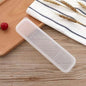 Portable Flatware Box Travel Tableware Storage Case, Simple Tableware Storage Box Case for Cutlery Kit, 9.64 x 2.32 inches (White)