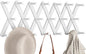 Accordion Wall Hanger, Hat Rack for Wall with 20 Coat Hooks, Expandable Hat Hangers Organizer, Vintage Decorative Coat Rack Wall Mount for Purse, Mug(White)