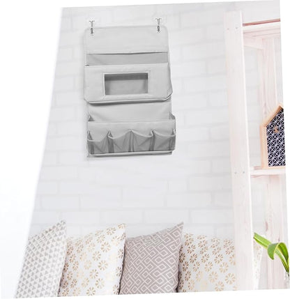 Door Organizer Behind Door Storage Bag Hanging Pouch for Home Wall Storage Bag Gray Layers