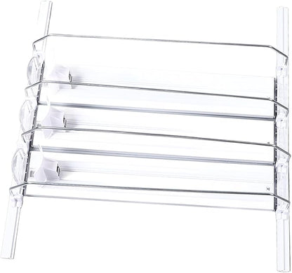Self Pushing Soda Can Organizer: Fridge Drink Organizer with Automatic Pusher, Width Adjustable E for 12oz, 16oz, 20oz, 38cm (White)