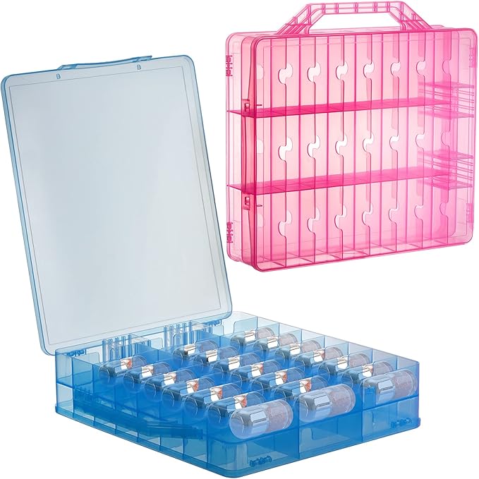 Foraineam 2 Pack Double Side Nail Polish Organizer Transparent Nail Tools Holder Box Portable Universal Nail Polish Carrying Case with 8 Adjustable Dividers for Storage Display