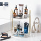Rotating Makeup Organizer for Vanity, Skincare Make Up Storage Perfume Organizers for bathroom countertop, Clear Cosmetic Organizer for Dresser, Lipstick Hair product Spinning Stand Organizer (2 Tier,