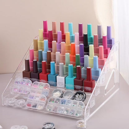 SUTOKAKA Nail Polish Organizer Clear Acrylic Eyeglasses Display Holder Essential Oil Storage Rack Makeup Stand Tray - 7 Layer
