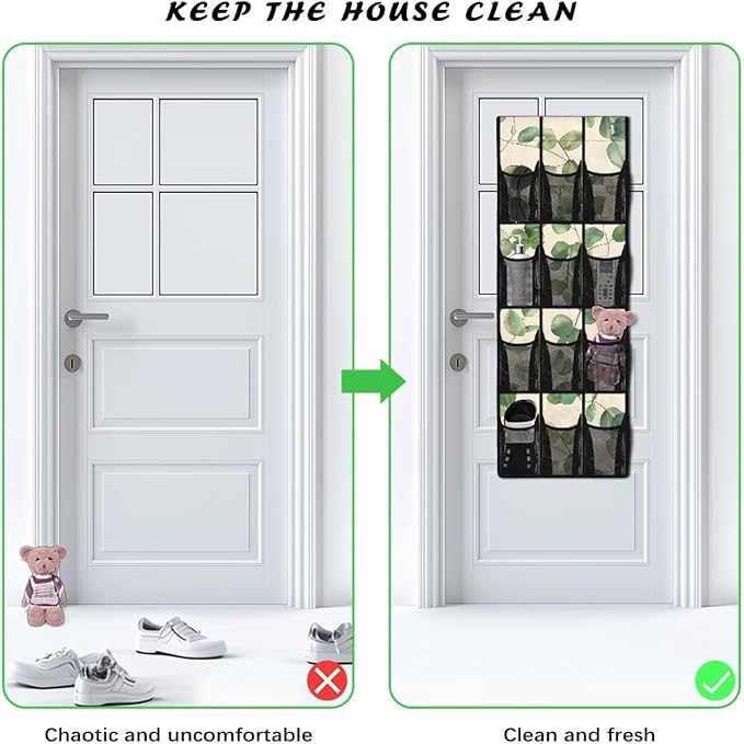 Eucalyptus Design Over The Door Shoe Storage,Back of Door Shoe Organizer,Hanging Garage Storage Rack,Hanging Shoe Organizer,Classroom Headphone Storage,Over The Door Shoe Organizer