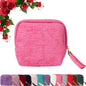 Travel Jewelry Case, Portable Foldable Box Mini Jewelry Travel Bag with Tassel Zipper Design, Soft Velvet Organizer Pouch for Bangle, Five Compartments